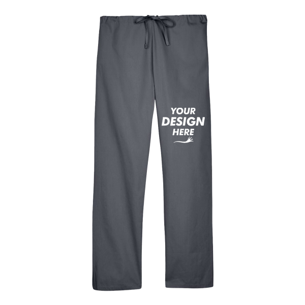 Harriton Unisex Restore Scrub Pants, Dark Charcoal, Front view, Mockup