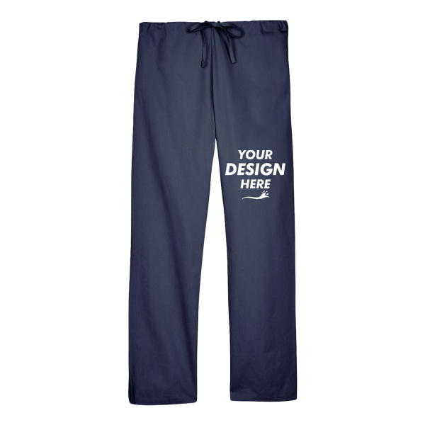 Harriton Unisex Restore Scrub Pants, Dark Navy, Front view, Mockup