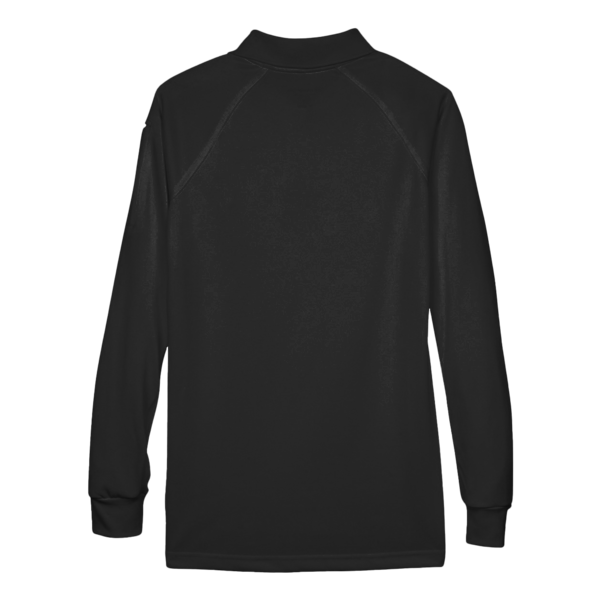 Harriton Women's Advantage Long Sleeve Tactical Polo, Black, Back view