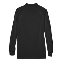 Harriton Women's Advantage Long Sleeve Tactical Polo, Black, Back view