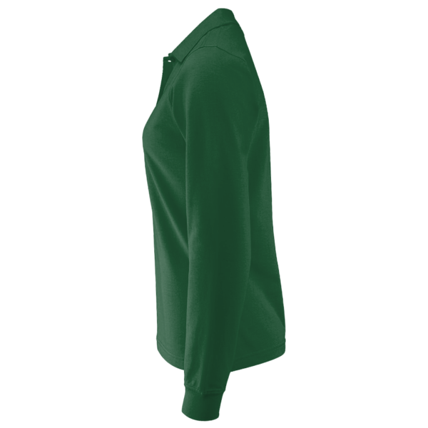 Harriton Women's Advantage Long Sleeve Tactical Polo, Dark Green, Left Sleeve view
