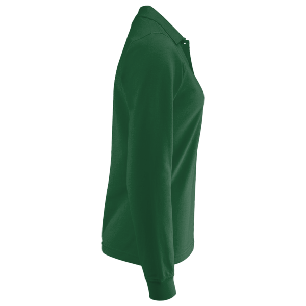 Harriton Women's Advantage Long Sleeve Tactical Polo, Dark Green, Right Sleeve view