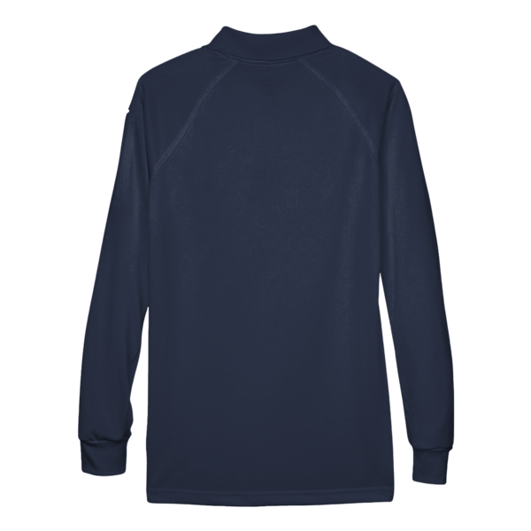 Harriton Women's Advantage Long Sleeve Tactical Polo, Dark Navy, Back view