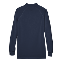 Harriton Women's Advantage Long Sleeve Tactical Polo, Dark Navy, Back view