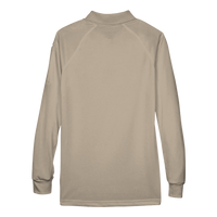 Harriton Women's Advantage Long Sleeve Tactical Polo, Desert Khaki, Back view