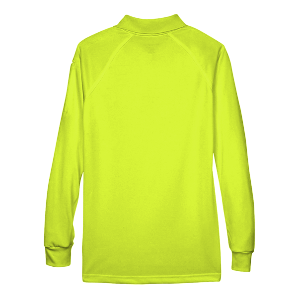Harriton Women's Advantage Long Sleeve Tactical Polo, Safety Yellow, Back view