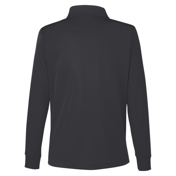 Harriton Women's Advantage Snag Protection Plus IL Long Sleeve Polo, Dark Charcoal, Back view