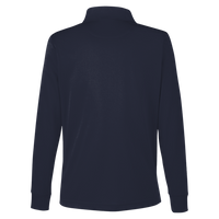 Harriton Women's Advantage Snag Protection Plus IL Long Sleeve Polo, Dark Navy, Back view