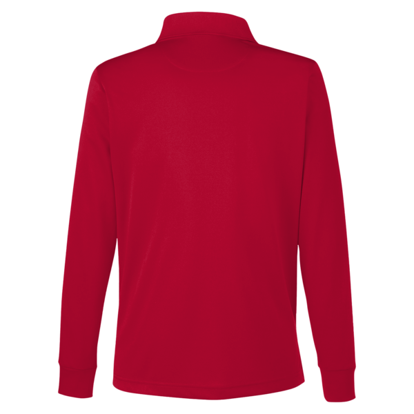 Harriton Women's Advantage Snag Protection Plus IL Long Sleeve Polo, Red, Back view