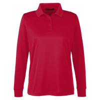 Harriton Women's Advantage Snag Protection Plus IL Long Sleeve Polo, Red, Front view