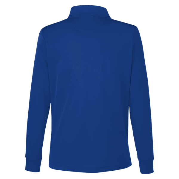 Harriton Women's Advantage Snag Protection Plus IL Long Sleeve Polo, True Royal, Back view