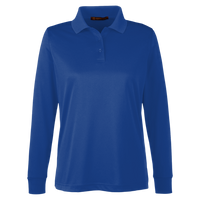 Harriton Women's Advantage Snag Protection Plus IL Long Sleeve Polo, True Royal, Front view