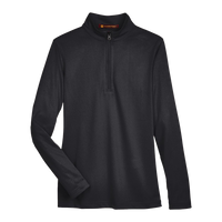 Harriton Women's Advantage Snag Protection Plus Quarter-Zip Pullover, Black, Front view