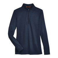 Harriton Women's Advantage Snag Protection Plus Quarter-Zip Pullover, Dark Navy, Front view