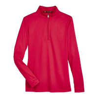 Harriton Women's Advantage Snag Protection Plus Quarter-Zip Pullover, Red, Front view