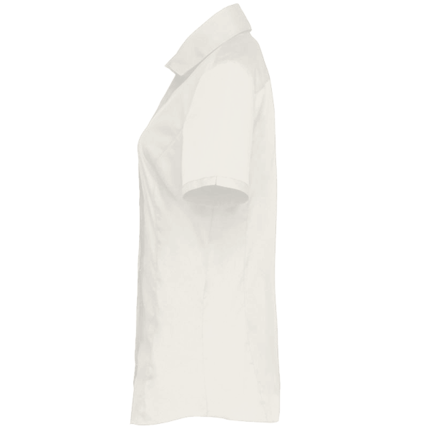 Harriton Women's Barbados Textured Camp Shirt, Cream, Left Sleeve view