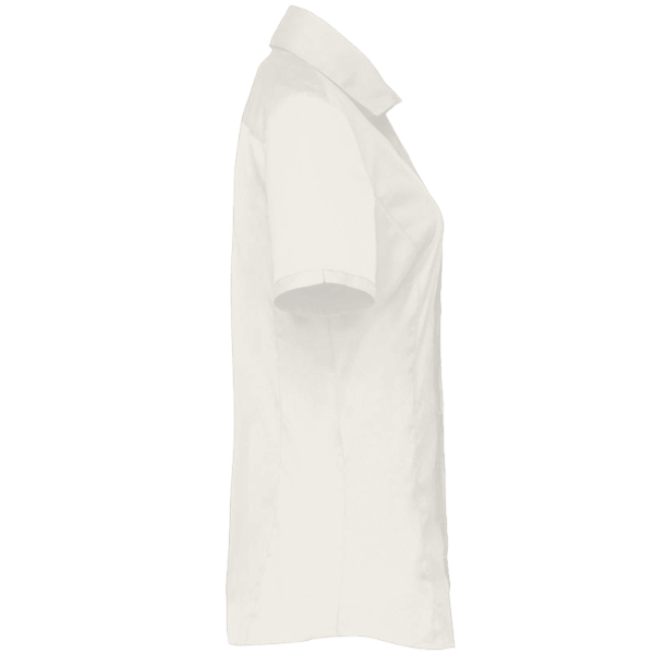 Harriton Women's Barbados Textured Camp Shirt, Cream, Right Sleeve view