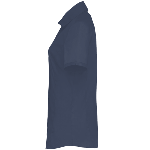 Harriton Women's Barbados Textured Camp Shirt, Navy, Left Sleeve view