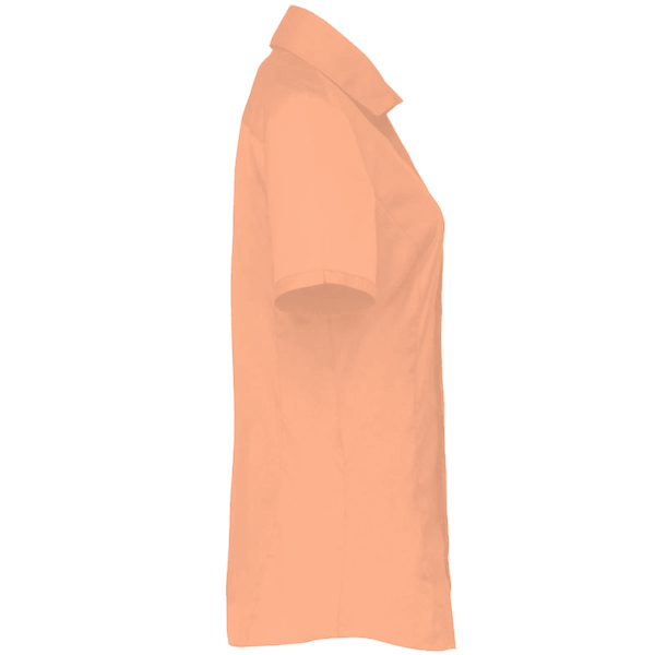 Harriton Women's Barbados Textured Camp Shirt, Nectarine, Right Sleeve view