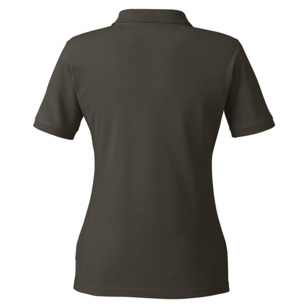 Harriton Women's Cotton Polo, Black, Back view
