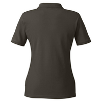 Harriton Women's Cotton Polo, Black, Back view