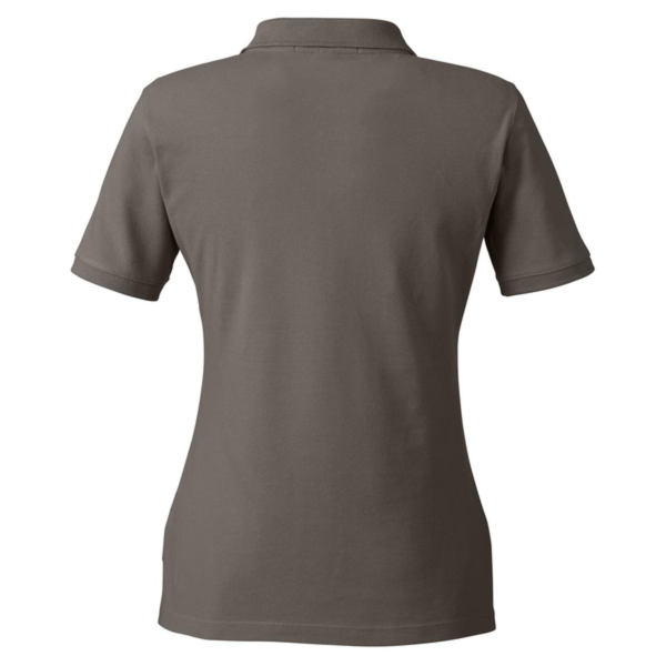Harriton Women's Cotton Polo, Charcoal, Back view
