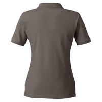 Harriton Women's Cotton Polo, Charcoal, Back view