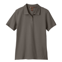 Harriton Women's Cotton Polo, Charcoal, Front view
