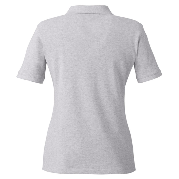 Harriton Women's Cotton Polo, Grey Heather, Back view
