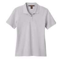 Harriton Women's Cotton Polo, Grey Heather, Front view
