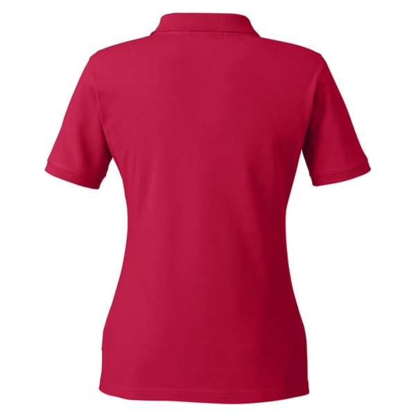 Harriton Women's Cotton Polo, Red, Back view