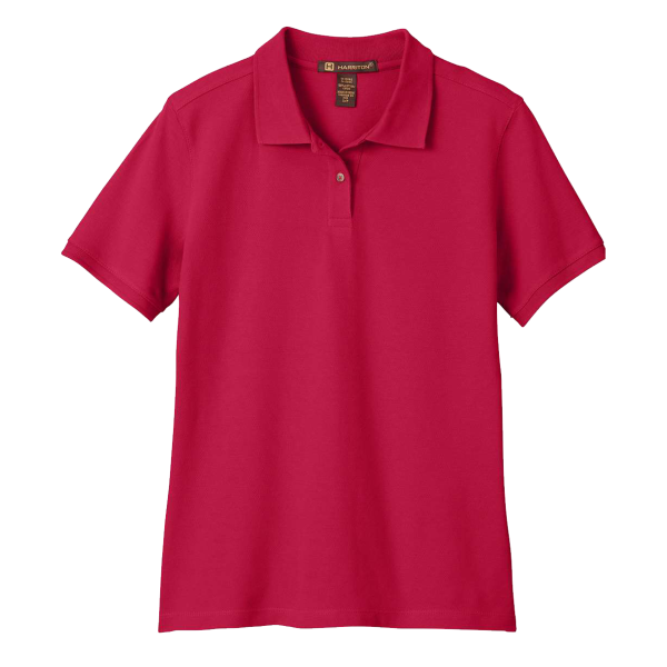 Harriton Women's Cotton Polo, Red, Front view