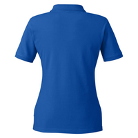 Harriton Women's Cotton Polo, True Royal, Back view