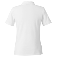 Harriton Women's Cotton Polo, White, Back view