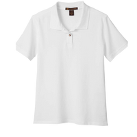 Harriton Women's Cotton Polo, White, Front view