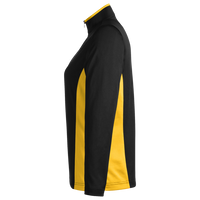 Harriton Women's Flash Snag Protection Plus IL Colorblock Quarter-Zip Pullover, Black / Sunray Yellow, Left Sleeve view