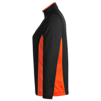 Harriton Women's Flash Snag Protection Plus IL Colorblock Quarter-Zip Pullover, Black / Team Orange, Left Sleeve view