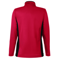 Harriton Women's Flash Snag Protection Plus IL Colorblock Quarter-Zip Pullover, Red / Black, Back view