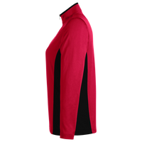 Harriton Women's Flash Snag Protection Plus IL Colorblock Quarter-Zip Pullover, Red / Black, Left Sleeve view