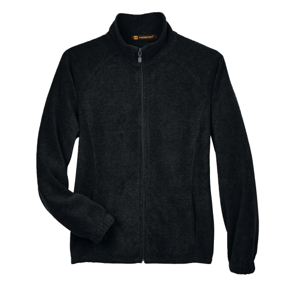 Harriton Women's Full-Zip Fleece, Black, Front view