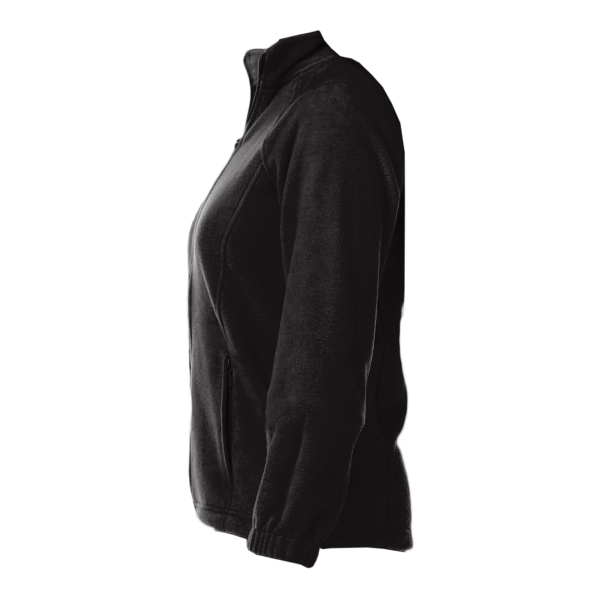 Harriton Women's Full-Zip Fleece, Black, Left Sleeve view