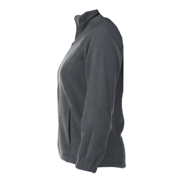 Harriton Women's Full-Zip Fleece, Charcoal, Left Sleeve view