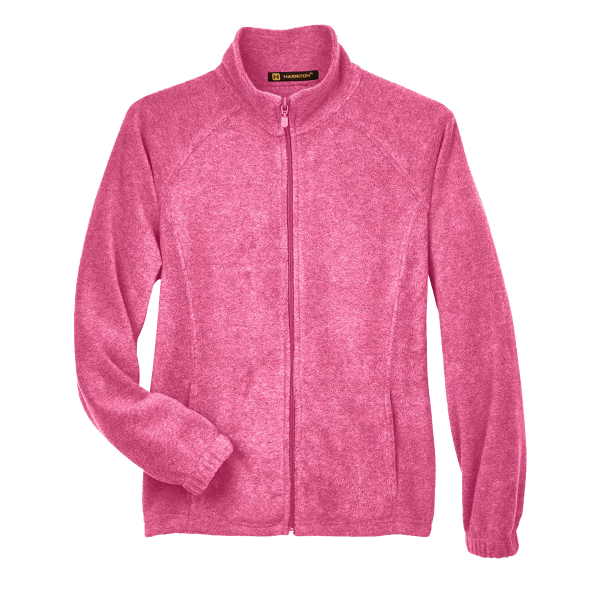 Harriton Women's Full-Zip Fleece, Charity Pink, Front view