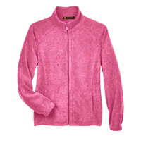 Harriton Women's Full-Zip Fleece, Charity Pink, Front view