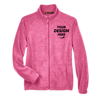 Harriton Women's Full-Zip Fleece, Charity Pink, Front view, Mockup