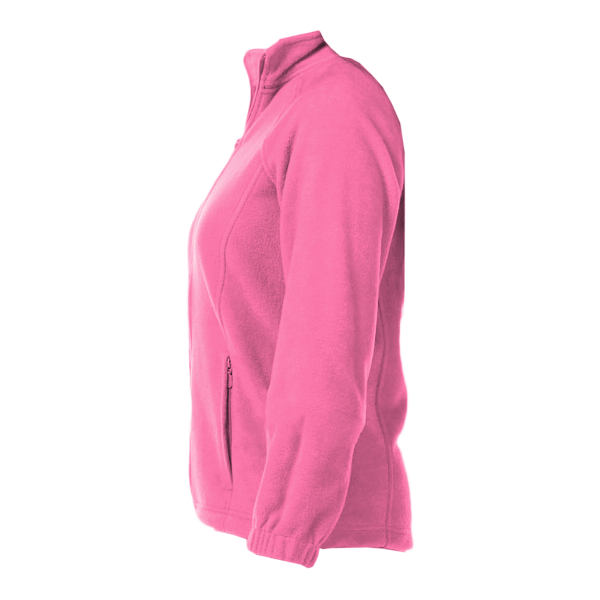 Harriton Women's Full-Zip Fleece, Charity Pink, Left Sleeve view