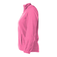 Harriton Women's Full-Zip Fleece, Charity Pink, Left Sleeve view