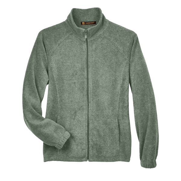 Harriton Women's Full-Zip Fleece, Dill, Front view