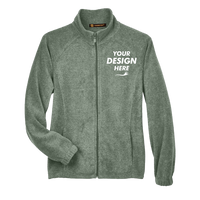 Harriton Women's Full-Zip Fleece, Dill, Front view, Mockup