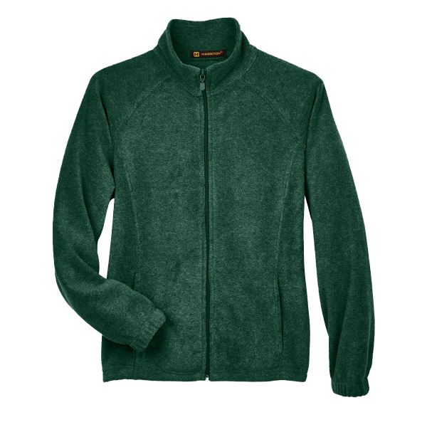 Harriton Women's Full-Zip Fleece, Hunter, Front view